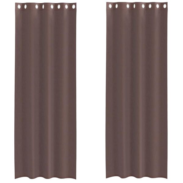 vidaXL Voile Curtains with Grommets 2 pcs Brown 140x300 cm