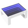 vidaXL Coffee Table with Infinity LED White 70x53x30 cm