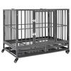 vidaXL Dog Cage | Black and Silver | Steel with silver spray painting | Large
