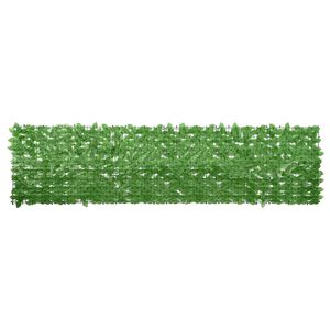 vidaXL Balcony Screen with Green Leaves 300x75 cm