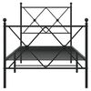 vidaXL Metal Bed Frame without Mattress with Footboard Black 75x190cm