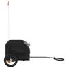vidaXL Pet Bike Trailer Grey and Black Oxford Fabric and Iron