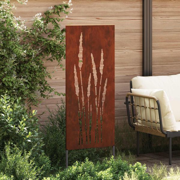 vidaXL Garden Privacy Screen Floral Rusty 50 x 140 cm Weathering steel