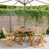 vidaXL 5 Piece Garden Dining Set Beige Poly Rattan and Solid Wood