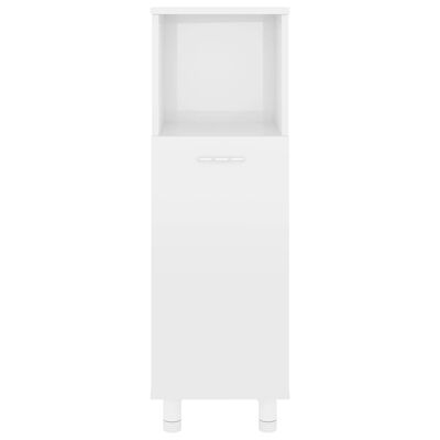 vidaXL Bathroom Cabinet High Gloss White 30x30x95 cm Engineered Wood