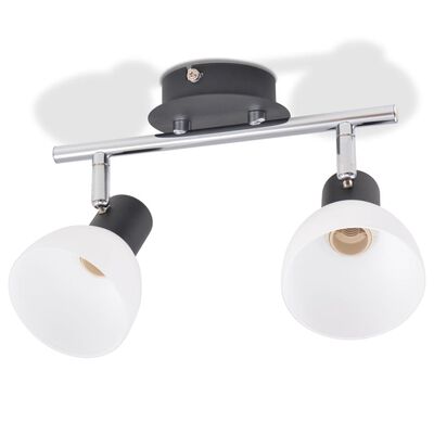 vidaXL Ceiling Lamp with 2 Spotlights E14 Black