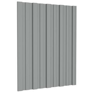 vidaXL Roof Panel 12 pcs Grey 60 x 45 cm Galvanised steel