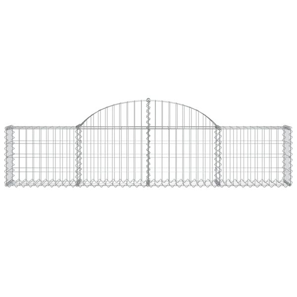 vidaXL Arched Gabion Baskets 14 pcs 200x30x40/60 cm Galvanised Iron