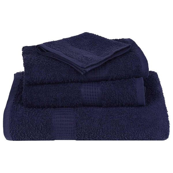 vidaXL Bath Towels "FROGN" 10 pcs Navy Blue 100x150 cm 360 gsm