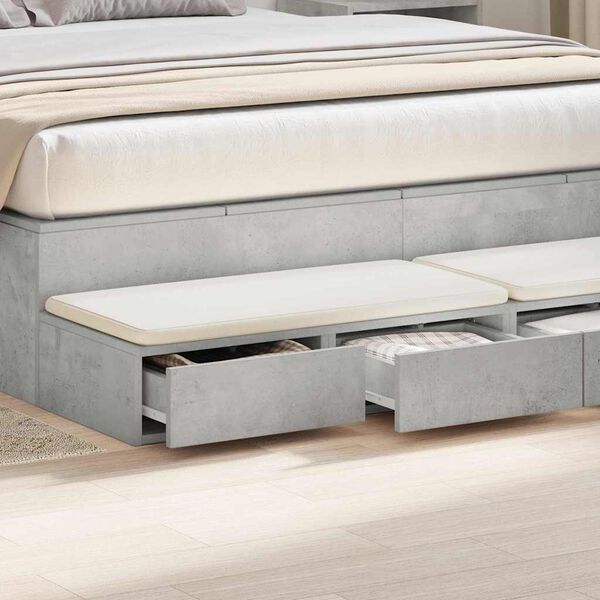 vidaXL Bed Drawers Concrete Grey 160 x 36.5 x 16.5 cm Engineered Wood