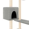 vidaXL Cat Tree with Scratching Posts Light Grey 82 cm