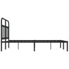 vidaXL Metal Bed Frame without Mattress with Headboard Black 140x200cm