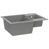 vidaXL Kitchen Sink with Overflow Hole Double Basins Grey Granite