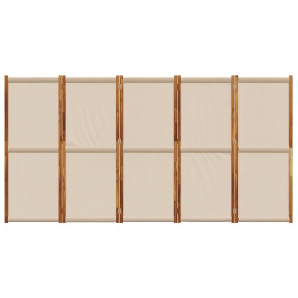 vidaXL 5-Panel Room Divider Taupe 350x180 cm