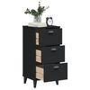 vidaXL Bedside Cabinet VIKEN Black Engineered Wood