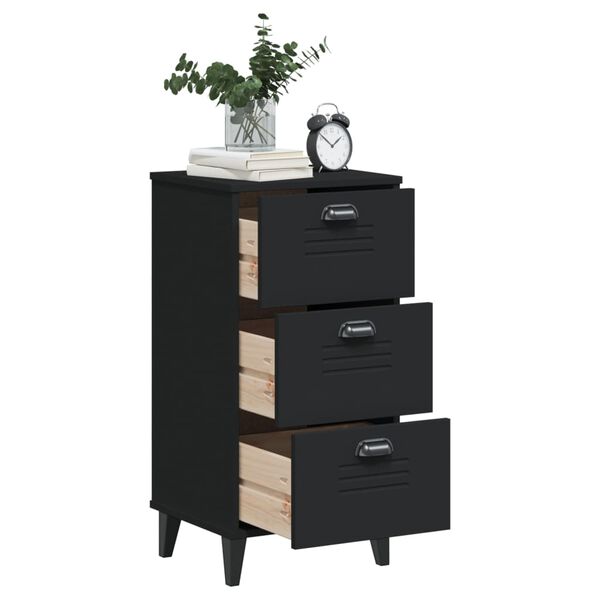 vidaXL Bedside Cabinet VIKEN Black Engineered Wood