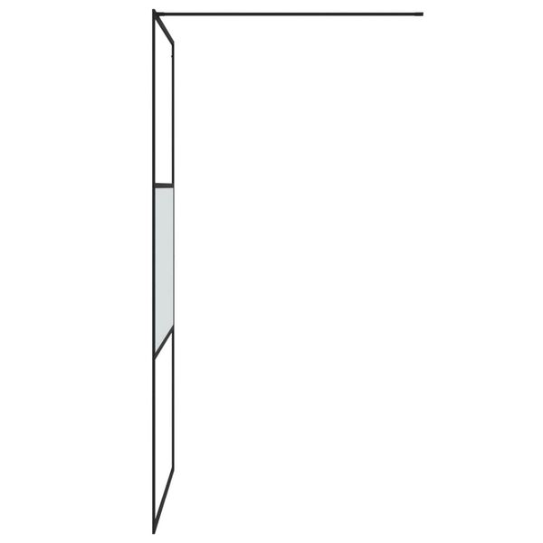vidaXL Walk-in Shower Wall Black 100x195 cm Half Frosted ESG Glass