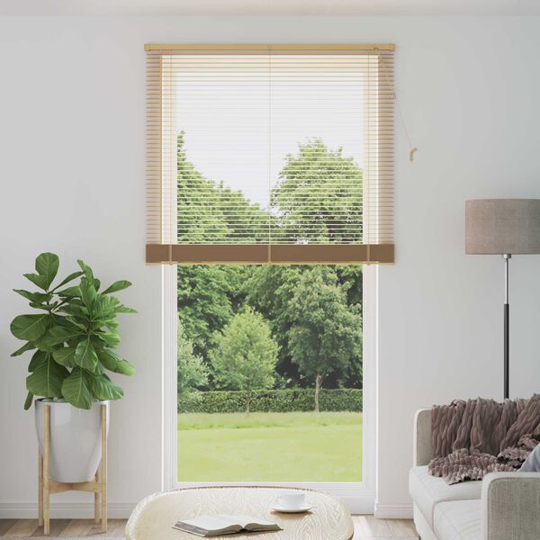 vidaXL Venetian Blind Manual Light Brown with Pattern 213 x 120 cm PVC