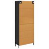 vidaXL Highboard Black Oak 69.5 x 34 x 180 cm Engineered Wood
