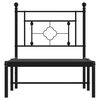 vidaXL Metal Bed Frame without Mattress with Headboard Black 80x200cm