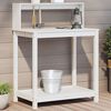 vidaXL Potting Table with Shelves White 82.5x50x109.5 cm Solid Wood Pine