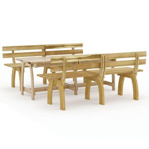 vidaXL 3 Piece Garden Dining Set Impregnated Pinewood