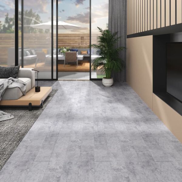 vidaXL Non Self-adhesive PVC Flooring Planks 5.26 m² 2 mm Cement Grey
