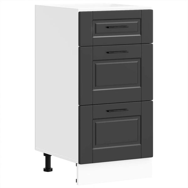 vidaXL Kitchen Base Cabinet "Porto" Black Engineered Wood