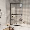 vidaXL Folding Shower Enclosure ESG 80x140 cm Black