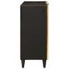 vidaXL Side Cabinet Black and Gold 90 x 33.5 x 75 cm Solid Mango Wood