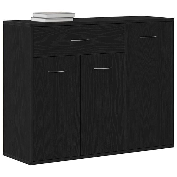vidaXL Sideboard Black Oak 88x30x70 cm Engineered Wood