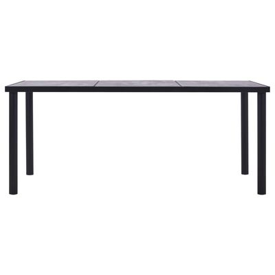 vidaXL Dining Table Black and Concrete Grey 200x100x75 cm MDF