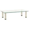 vidaXL TV Stand | Clear | Tough Glass, Sturdy Steel | Small | Modern | TV Stand
