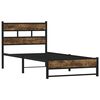 vidaXL Metal Bed Frame without Mattress Smoked Oak 90x190 cm Single