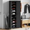 vidaXL Shoe Cabinet Black 60x30x166 cm Fabric