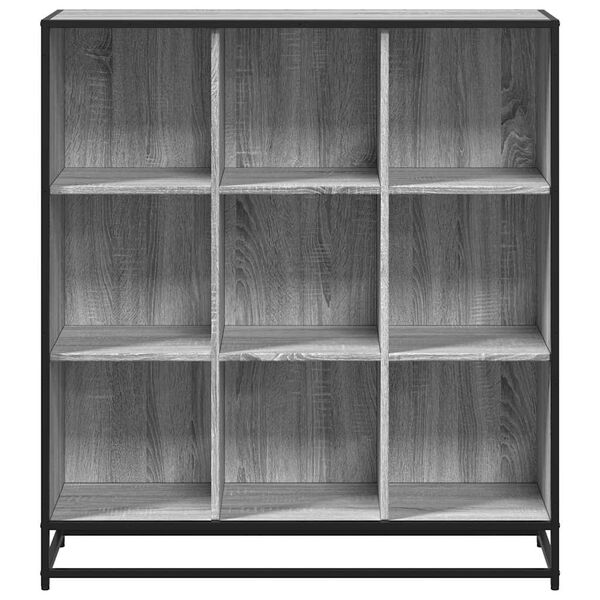 vidaXL Bookcase Grey Sonoma 97.5x33x107.5 cm Engineered Wood and Metal