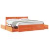 vidaXL Bed Frame without Mattress Wax Brown 180x200 cm Super King Solid Wood Pine