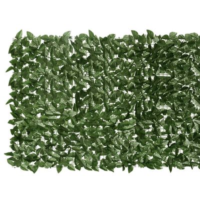 vidaXL Balcony Screen with Dark Green Leaves 300x100 cm