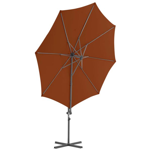 vidaXL Cantilever Garden Parasol with Steel Pole Terracotta 300 cm