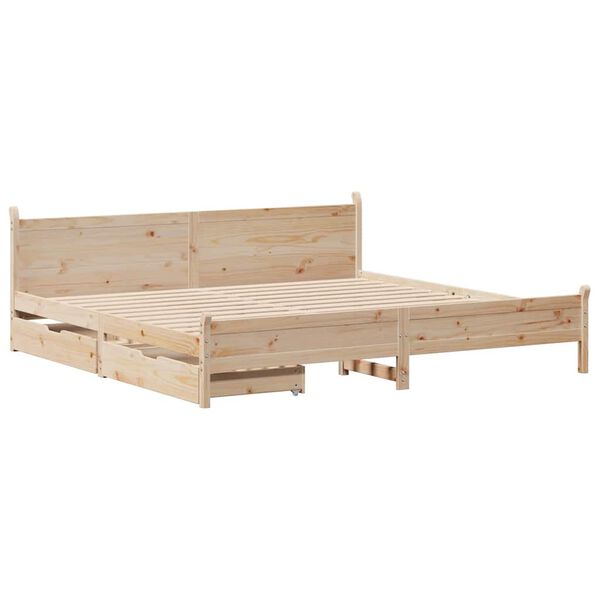 vidaXL Bed Frame without Mattress 180x200 cm Super King Solid Wood Pine