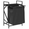 vidaXL Laundry Basket 1 Compartment with Shelf Black Oak