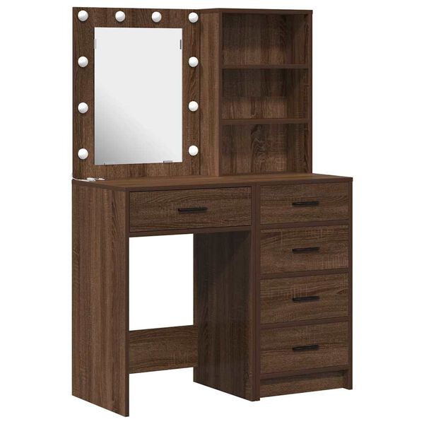 vidaXL Dressing Table 2 pcs Brown 50 x 41 x 135 cm Engineered wood