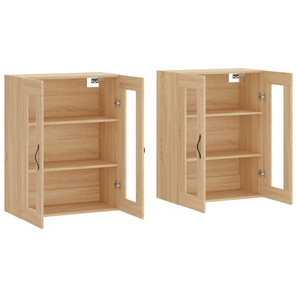 vidaXL Wall Mounted Cabinets 2 pcs Sonoma Oak Engineered Wood