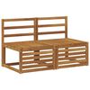 vidaXL 2 Piece Outdoor Middle Sofa Solid Acacia Wood Natural