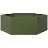 vidaXL Garden Planter Olive Green Hexagon 138x120x45 cm Steel