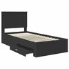 vidaXL Bed Frame Black and Silver 100 x 200 cm Engineered Wood