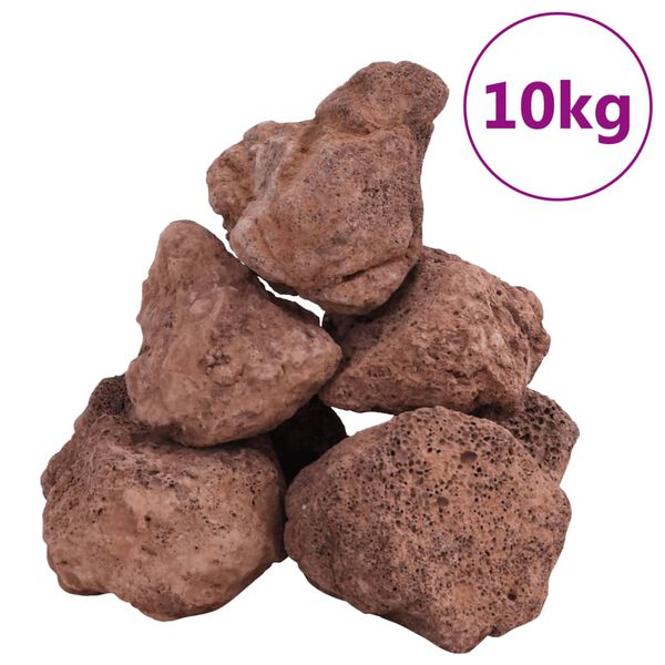 vidaXL Volcanic Rocks 10 kg Red 10-30 cm