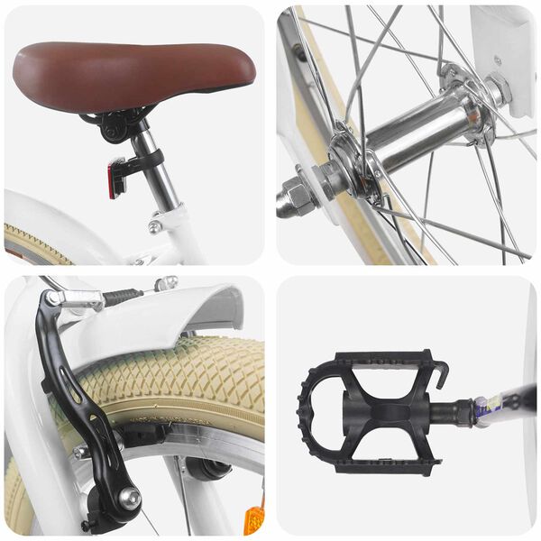 vidaXL Kids Bike 20'' for 6-11 Years Old White