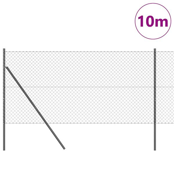vidaXL Fence Post Grey 10 x 1.4 m (40 x 40 mm mesh) Steel and PVC