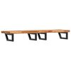 vidaXL Basin Shelf Wall Mounted Steel and Solid Wood Acacia